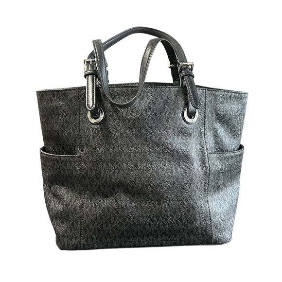 Michael Kors Jet Set Tote Signature Monogram Handbag MK Logo Shoulder Bag Purse - Picture 5 of 16